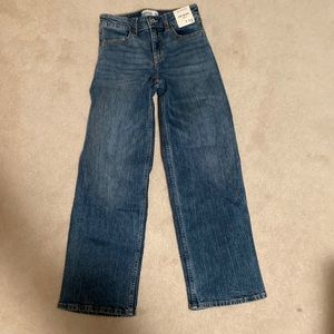 NWT Abercrombie kids high-rise wide leg jeans